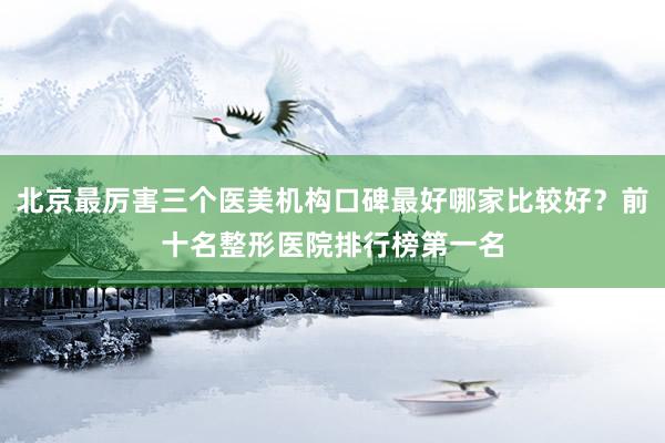 北京最厉害三个医美机构口碑最好哪家比较好？前十名整形医院排行榜第一名