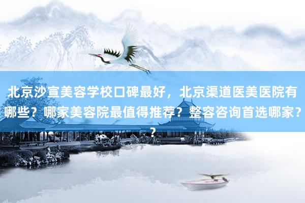 北京沙宣美容学校口碑最好，北京渠道医美医院有哪些？哪家美容院最值得推荐？整容咨询首选哪家？